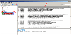 Imagen del programa Feedreader en funcionamiento